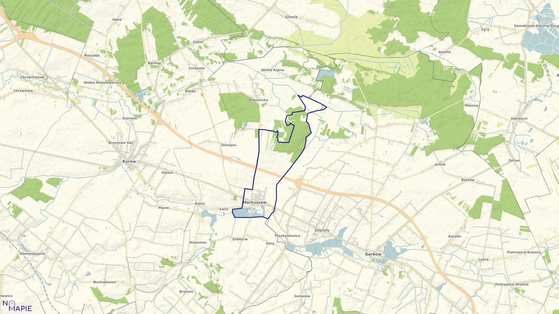 Mapa obrębu MARKUSZÓW w gminie Markuszów