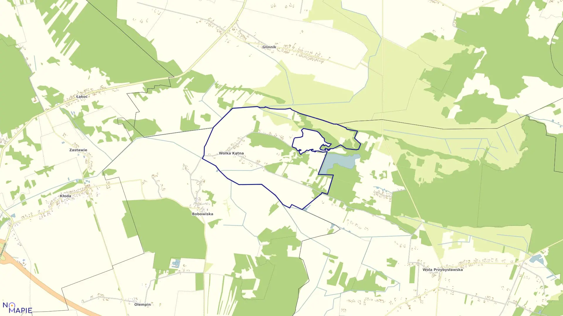 Mapa obrębu WÓLKA KĄTNA w gminie Markuszów